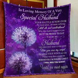 In Loving Memory Of A Very Special Husband Quilt Blanket and Home Decor