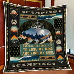 In The Forest Camping Quilt Blanket and Home Decor
