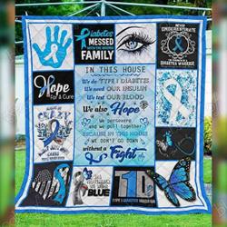 In This House We Do Type 1 Diabetes Blanket Kc1807 Quilt and Home Decor