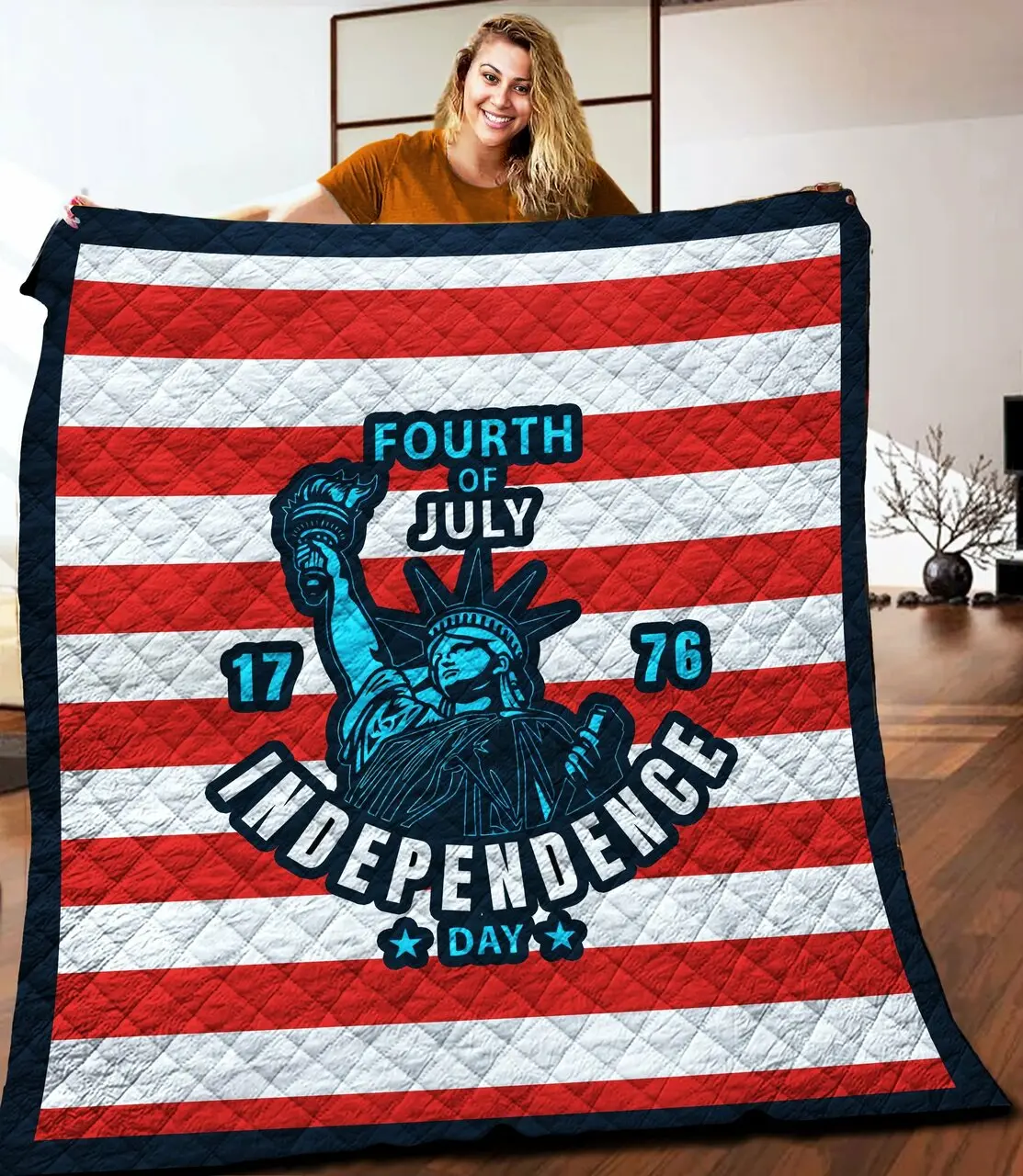 Independence Day Quilt Blanket C9B010602Ct and Home Decor