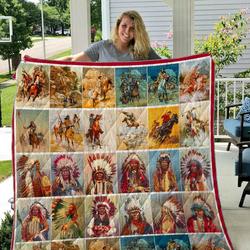 Indians Wild West Native American Quilt Blanket 01 and Home Decor