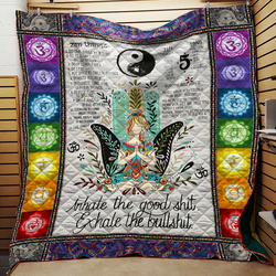 Inhale The Good Yoga Quilt Blanket  Quilt and Home Decor