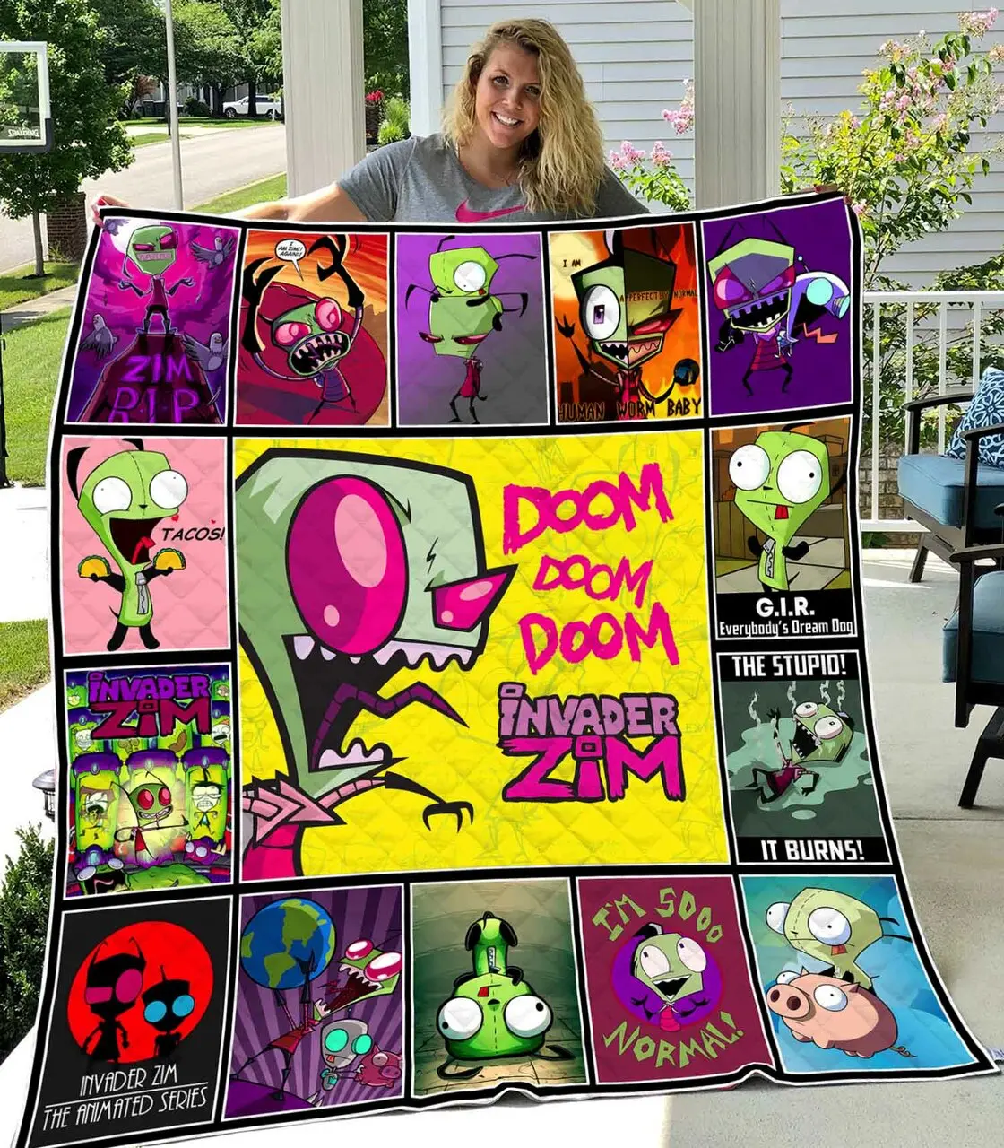 Invader Zim H89 Quilt and Home Decor