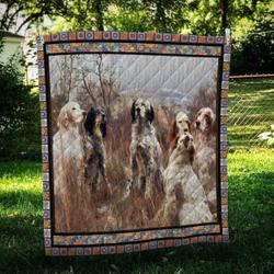 Irish Red And White Setter Friend Quilt Blanket Dhc09122039Dd and Home Decor