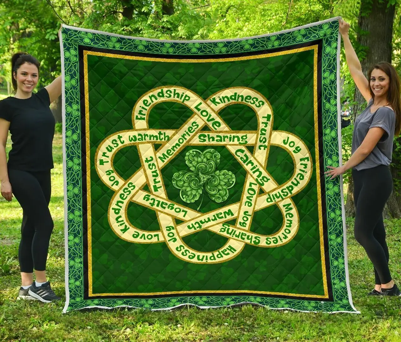 Irish Shamrock Green Quilt Blanket Best Gift Ideas For Saint Patricks Day Dhc09121327Dd and Home Decor