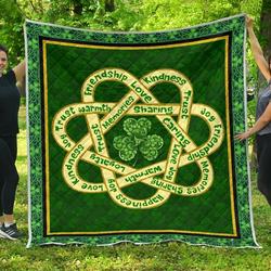 Irish Shamrock Green Quilt Blanket Best Gift Ideas For Saint Patricks Day Dhc09121327Dd and Home Decor