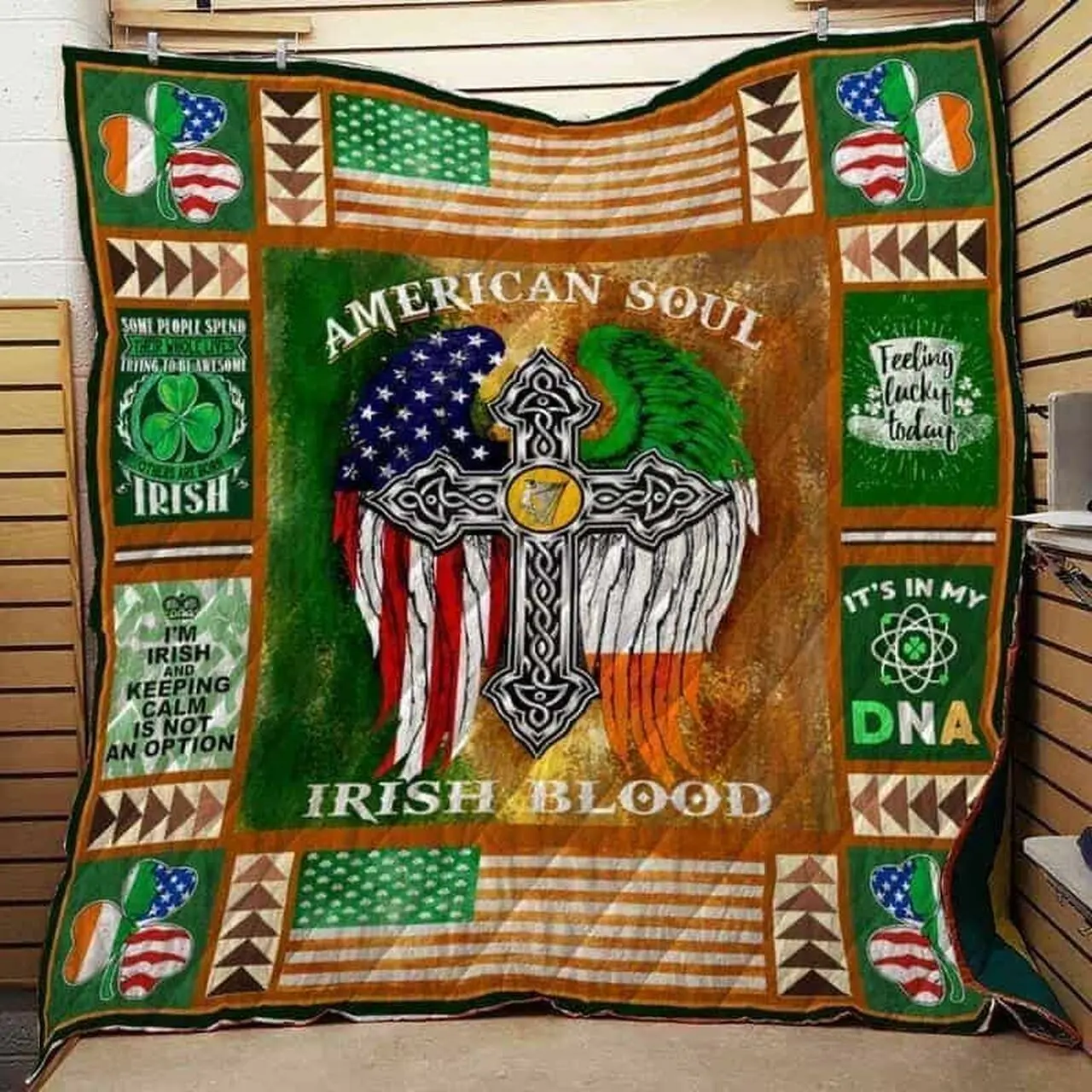 Irish St Patrick Day Cla1610505Q Quilt Blanket and Home Decor
