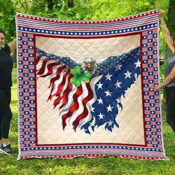 Irish Usa Flag Eagle Quilt Blanket Best Gift Ideas For Saint Patricks Day Dhc09121315Dd and Home Decor
