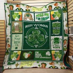Irish Woman Cla1610482Q Quilt Blanket and Home Decor