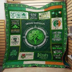 Irish Woman St Patrick Day Cla1610511Q Quilt Blanket and Home Decor