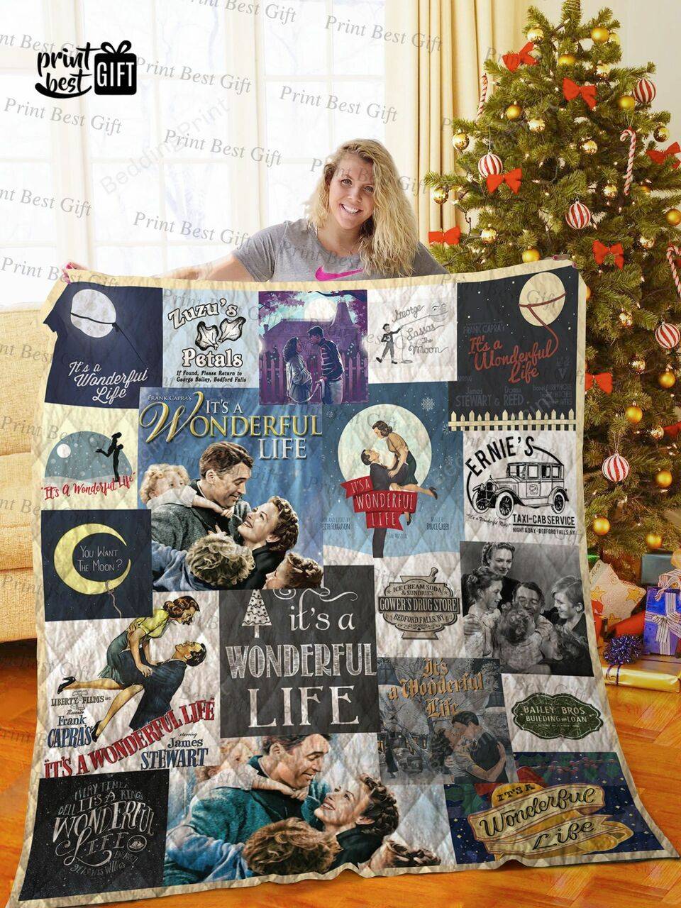 ItS A Wonderful Life Poster Quilt Blanket Ver 3 and Home Decor