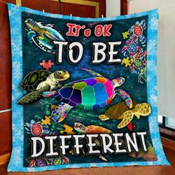 ItS Ok To Be Different Autism Awareness Quilt Blanket and Home Decor