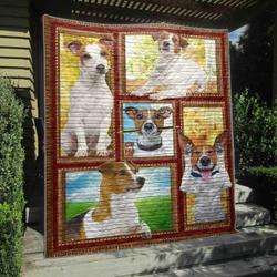 Jack Russell Having Fun Quilt V0308-1  Quilt and Home Decor