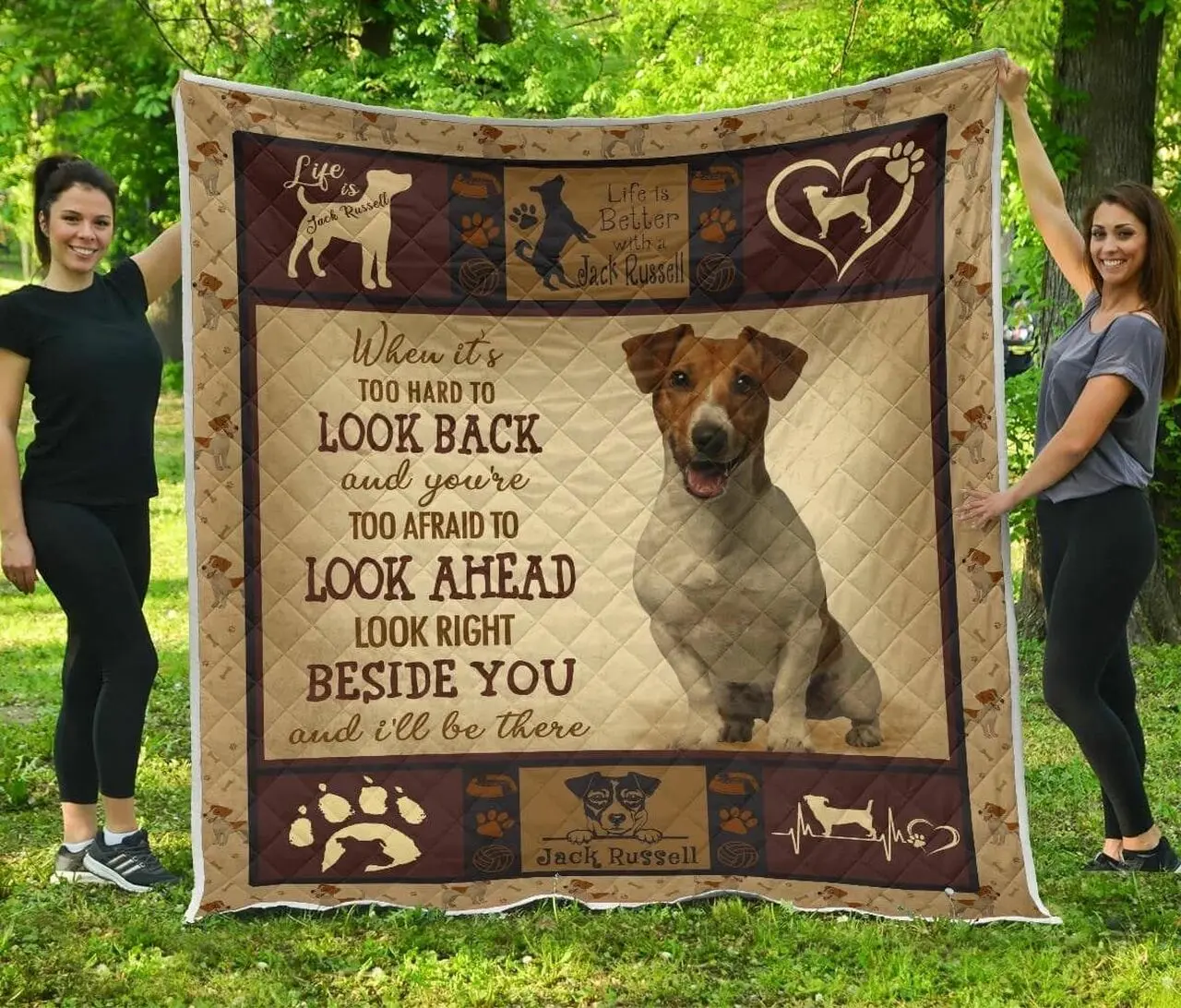 Jack Russell Jack Russell Paw Quilt Blanket Dhc03011380Dd and Home Decor