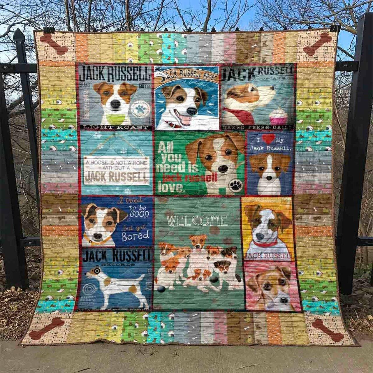 Jack Russell Tell Me What U Thinking Quilt Blanket Dhc03011399Dd and Home Decor