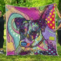 Jack Russell Terrier Premium Quilt - Dean Russo Art and Home Decor