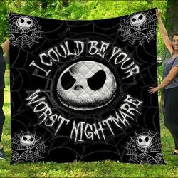 Jack Skellington I Could Be Your Worst Nightmare Quilt  Dnstyles and Home Decor