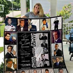 James Bond 007 List Quilt Blanket 01 and Home Decor