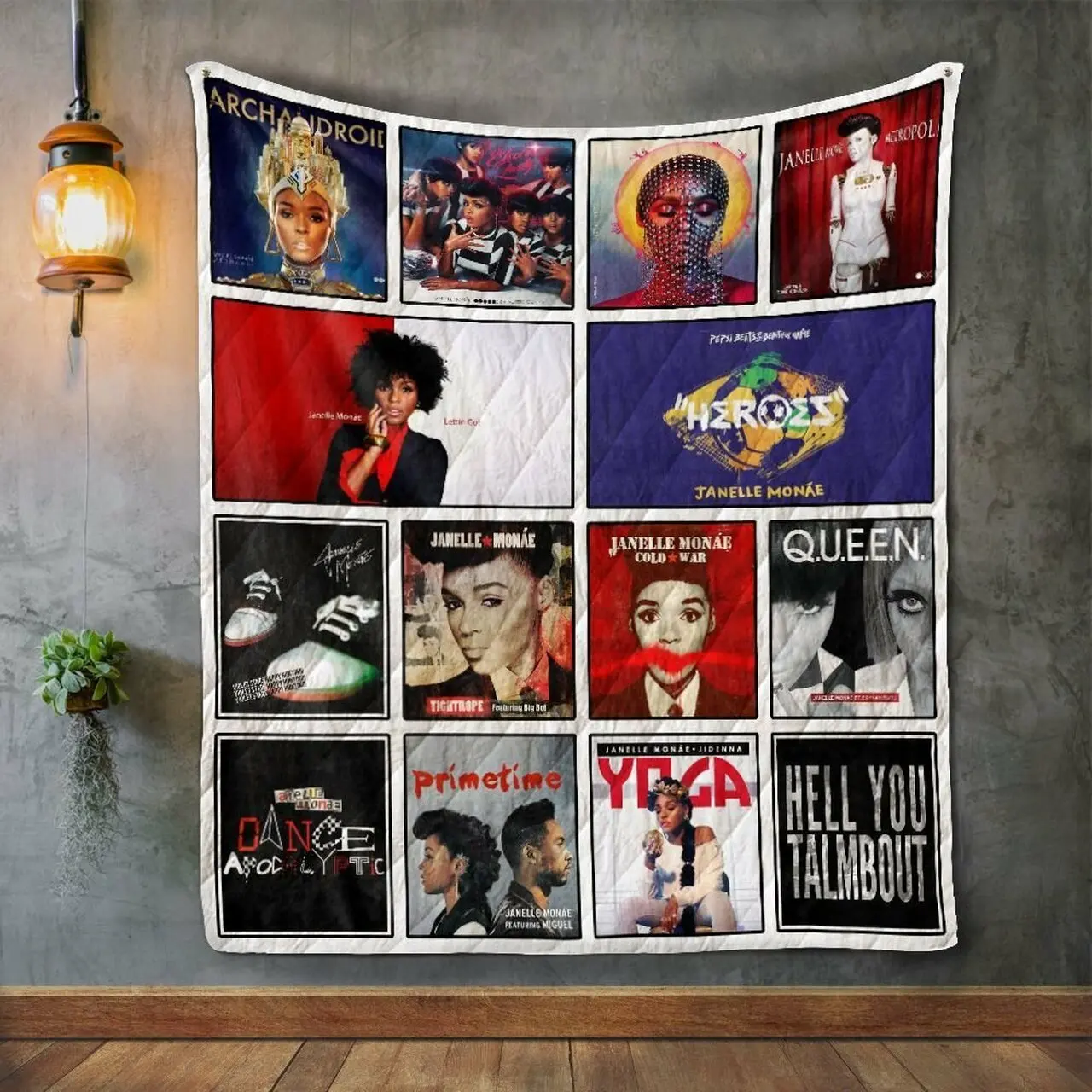 Janelle Monae Album Covers Quilt Blanket and Home Decor