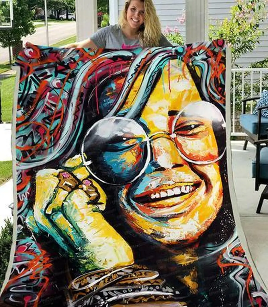 Janis Joplin Blanket Jjp02 Quilt and Home Decor