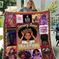 January Black Queen TH2309283CL Quilt Blanket and Home Decor