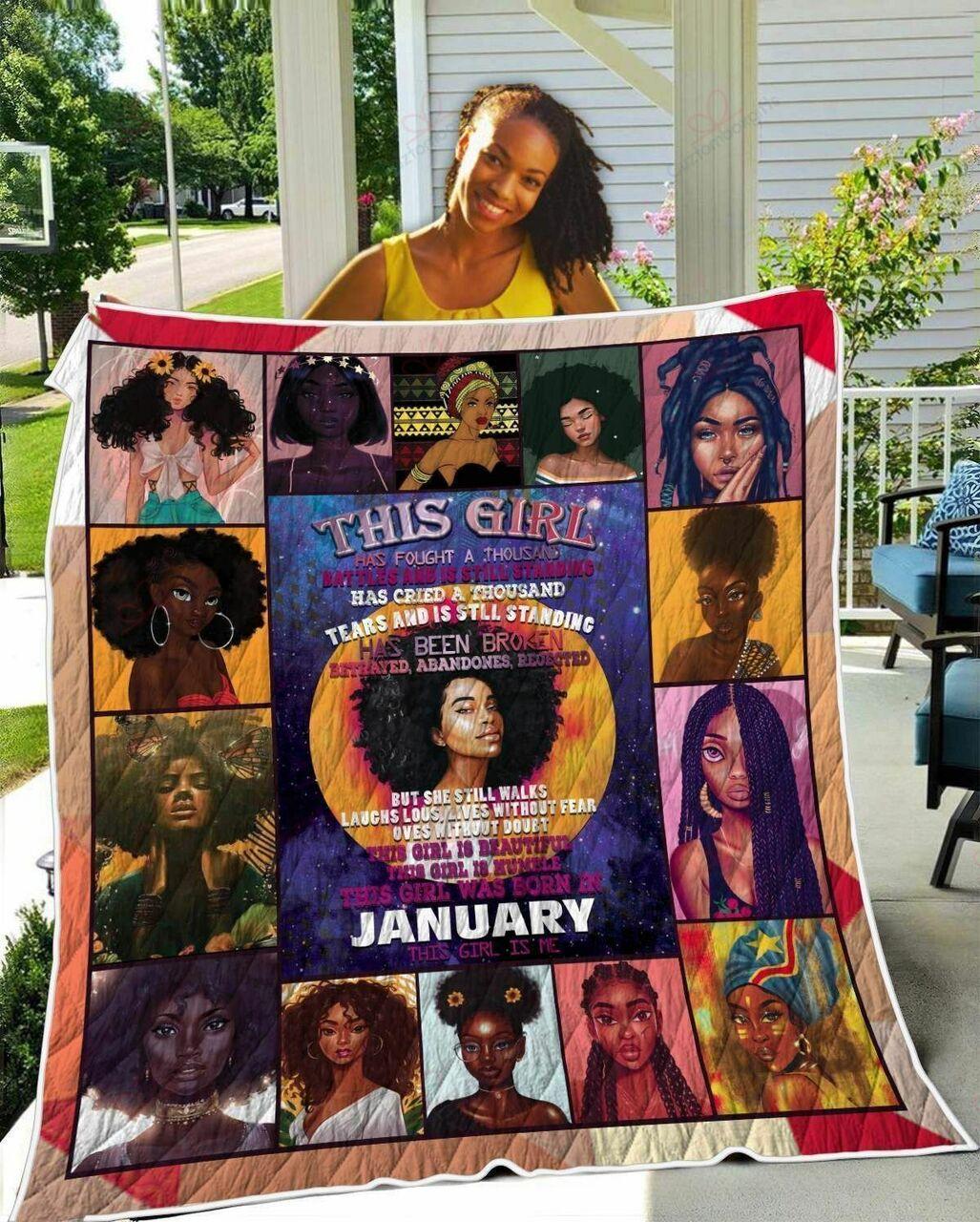 January This Girl is Me TH2309293CL Quilt Blanket and Home Decor