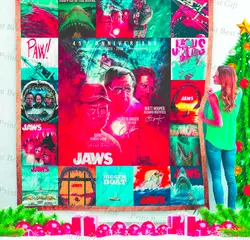 Jaws Poster Quilt Blanket Ver 3      and Home Decor