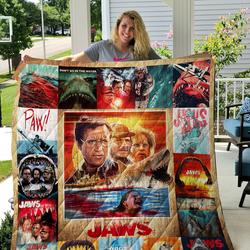 Jaws Poster Quilt and Home Decor