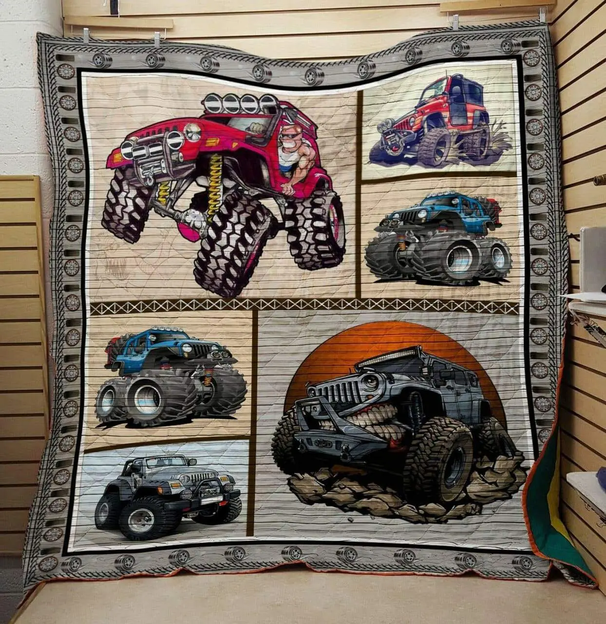 Jeep 3 Quilt Design By Exrain and Home Decor