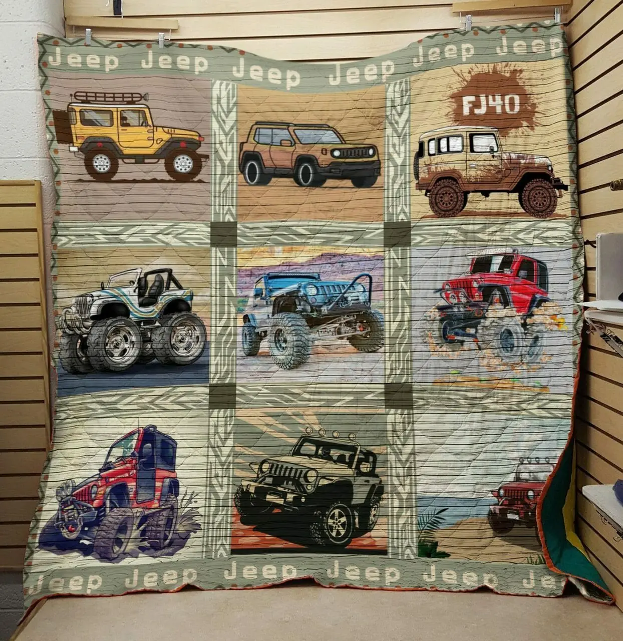 Jeep 4 Quilt Design By Exrain and Home Decor