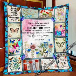 Jeremiah 29:11 Butterfly Quilt Blanket Slb58 and Home Decor