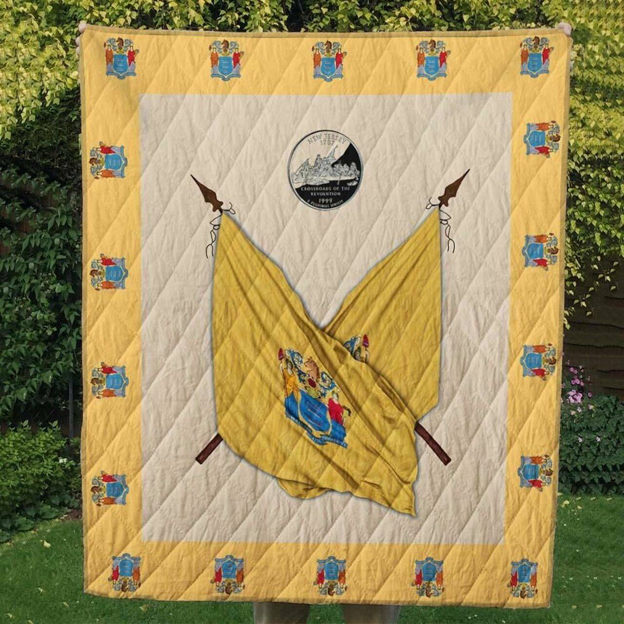 Jersey Flag Cl14100281Mdq Quilt Blanket and Home Decor