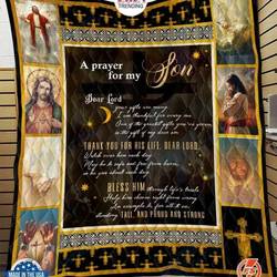 Jesus a pray of my son Premium Quilt Blanket Size Throw Twin Queen King Super King and Home Decor