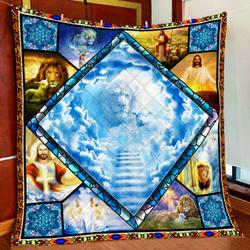 Jesus Christian Lion Quilt Blanket and Home Decor