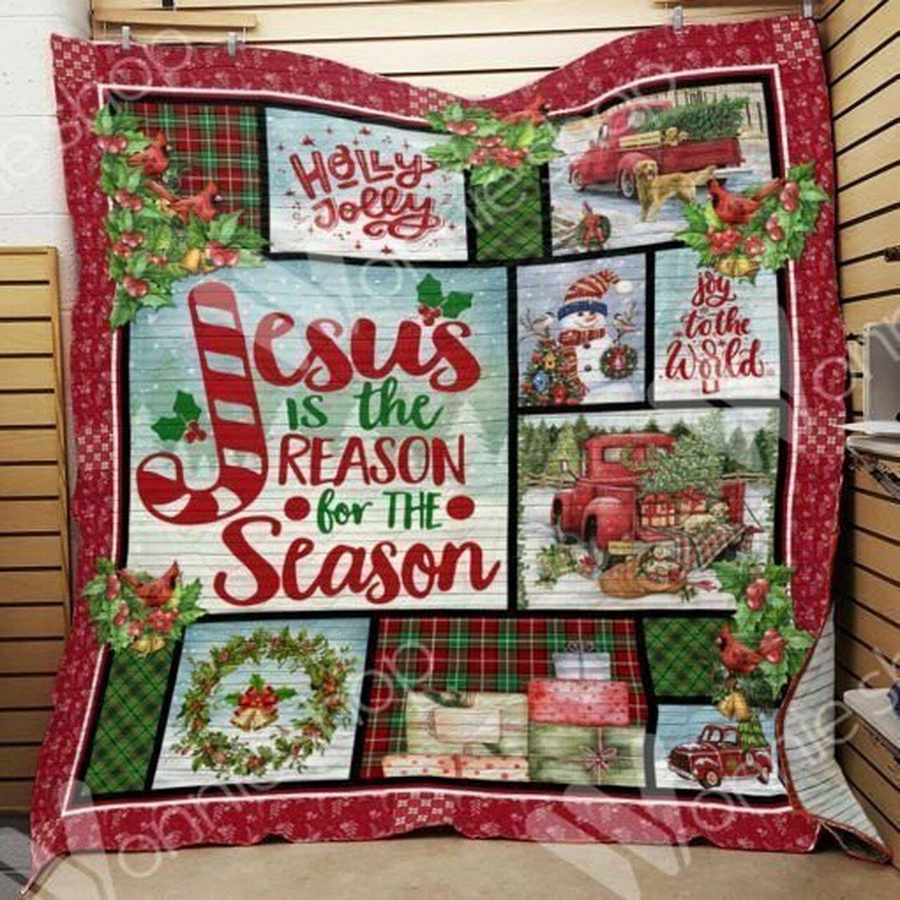 Jesus Christmas Hur Quilt ja and Home Decor