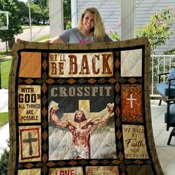 Jesus Crossfit Quilt Blanket and Home Decor