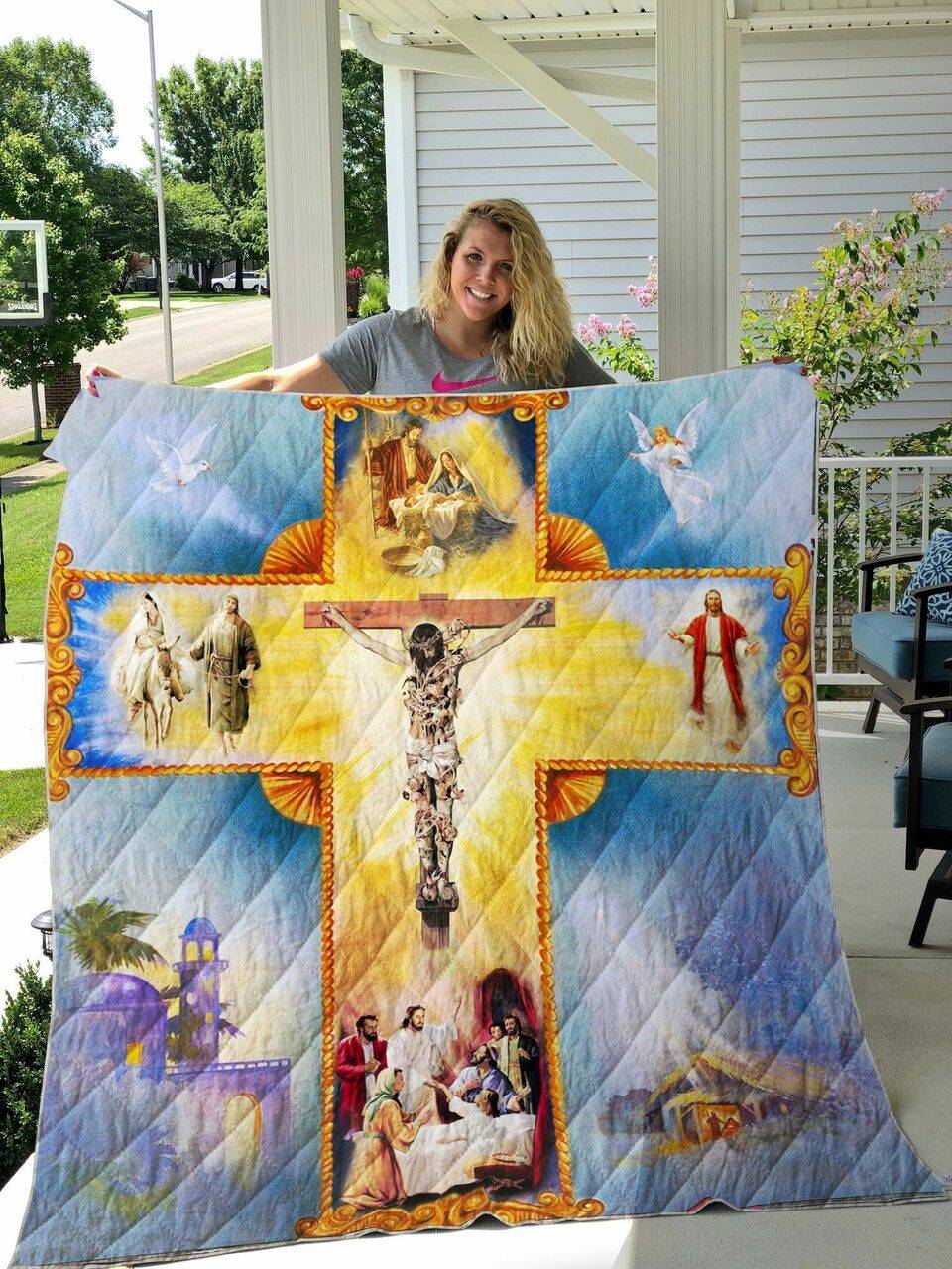 Jesus S Life Quilt Blanket and Home Decor
