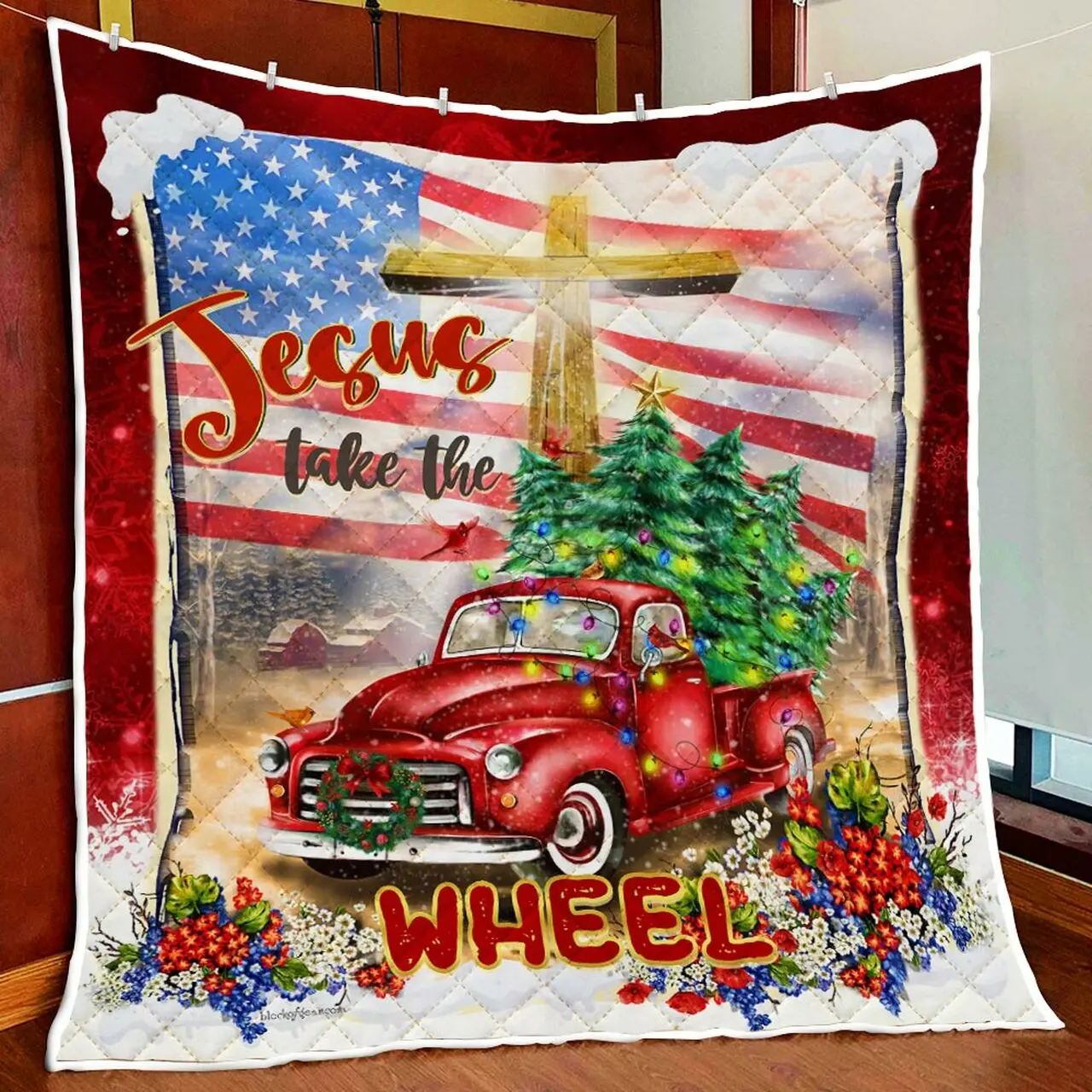 Jesus Take The Wheel Quilt Blanket and Home Decor