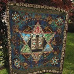 Jewish Traditional Times Quilt Blanket Great Customized Blanket Gifts For Birthday Christmas Thanksgiving and Home Decor