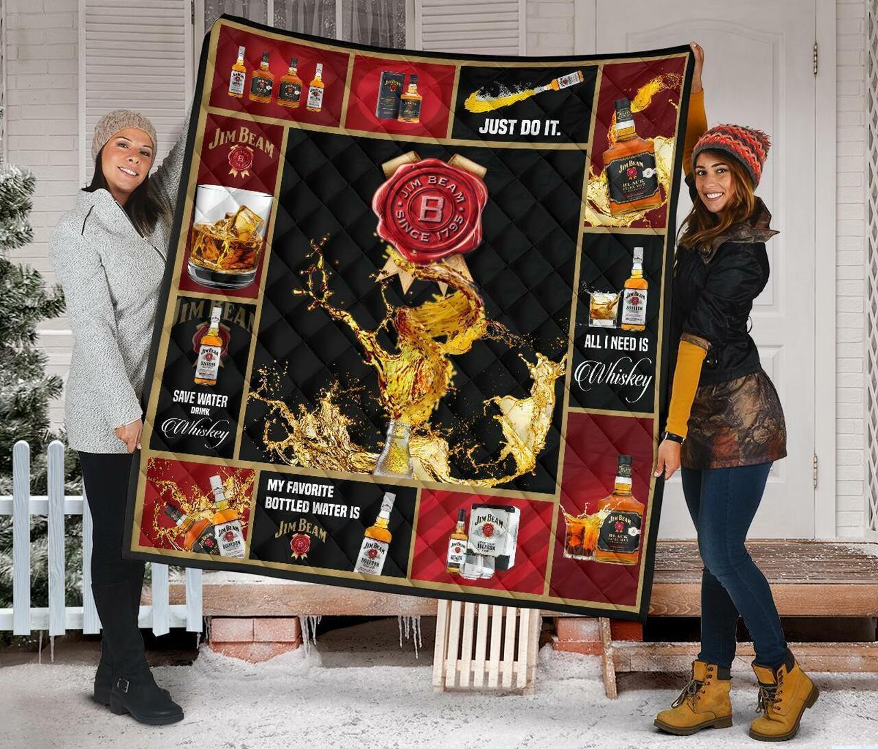 Jim Beam All I Need Is Whisky Gift Idea Quilt and Home Decor