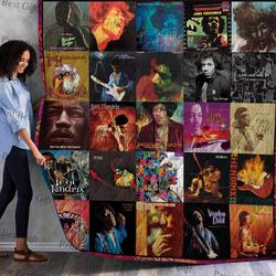 Jimi Hendrix Albums Cover Poster Quilt 4 and Home Decor