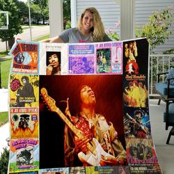 Jimi Hendrix Singles Quilt Blanket      and Home Decor