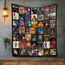 Jimi Hendrix Style 3 Quilt Blanket and Home Decor