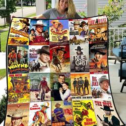 John Wayne Full Movies All Season Plus Size Quilt Blanket and Home Decor