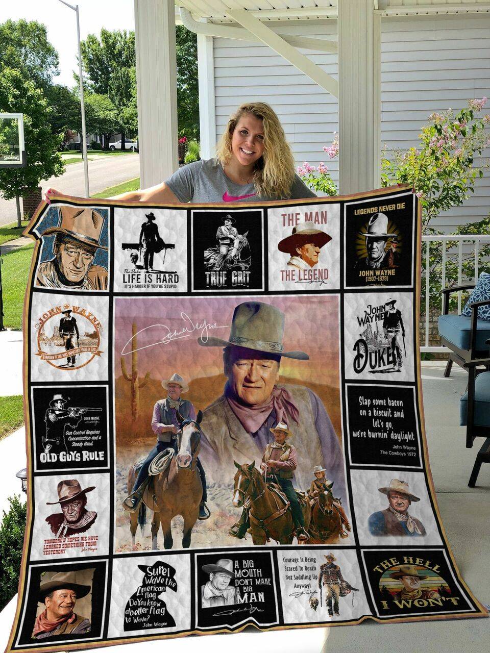 John Wayne Quilt Blanket and Home Decor