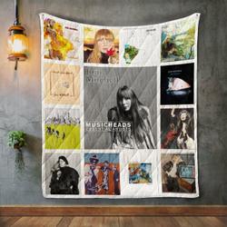 Joni Mitchell Album Covers Quilt Blanket and Home Decor