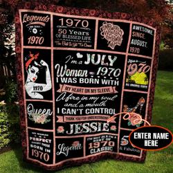 July 1970 Personalized Quilt Blanket Bbb010608Nb and Home Decor