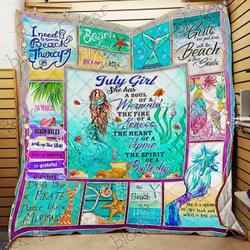 July Girl A Soul Of A Mermaid Cl18100386Mdq Quilt Blanket and Home Decor