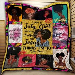July Girl Black Queen Cl2100288Mdq Quilt Blanket and Home Decor