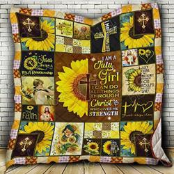 July Girl Jesus Sunflower Cl18100385Mdq Quilt Blanket and Home Decor